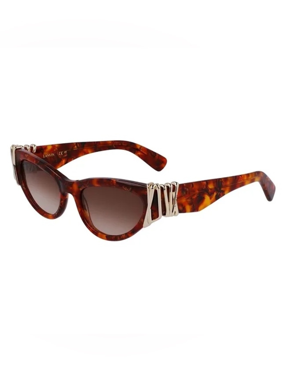 NWT Lanvin 53mm Melodie Cat Eye Tortoise Shell Sunglasses with Leather Case